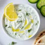 A serving of tzatziki sauce