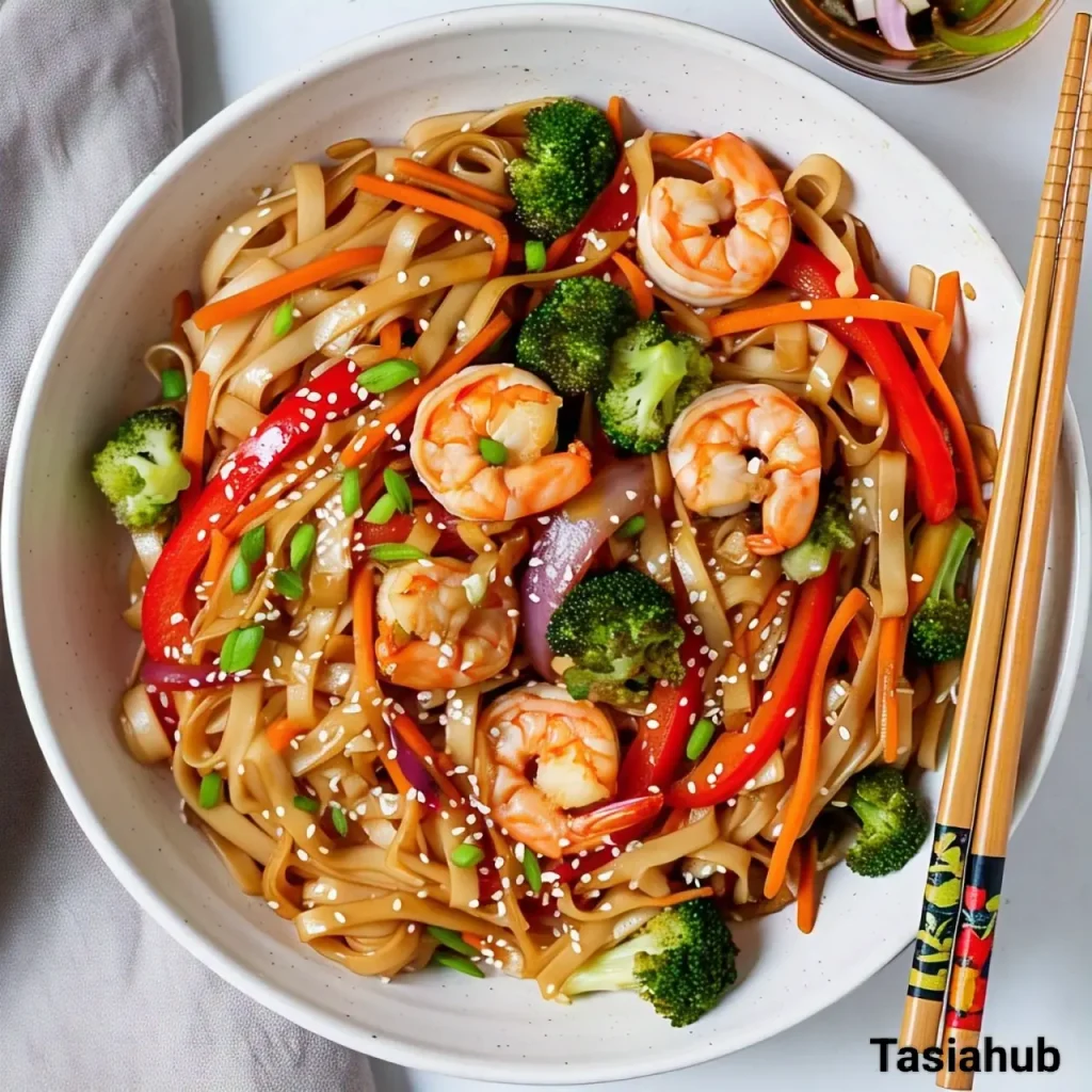 Rice noodle stir fry