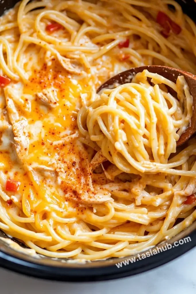 crockpot cheesy spaghetti