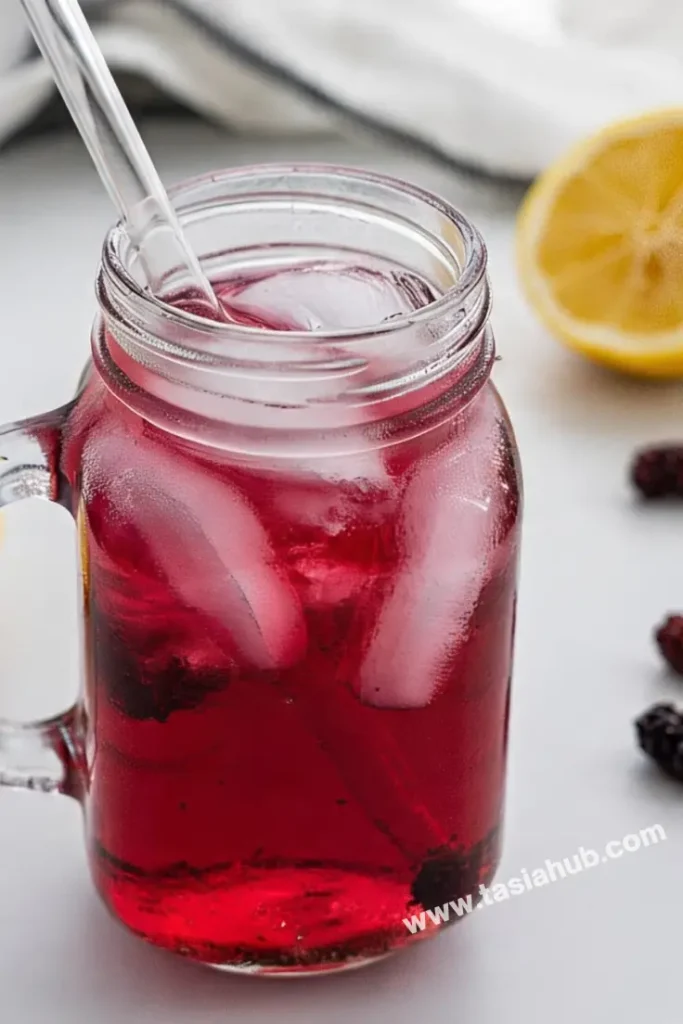 jar of mulberry iced tea