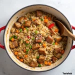 One pot rice with pork and veggies
