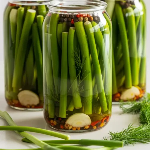Pickled garlic scapes