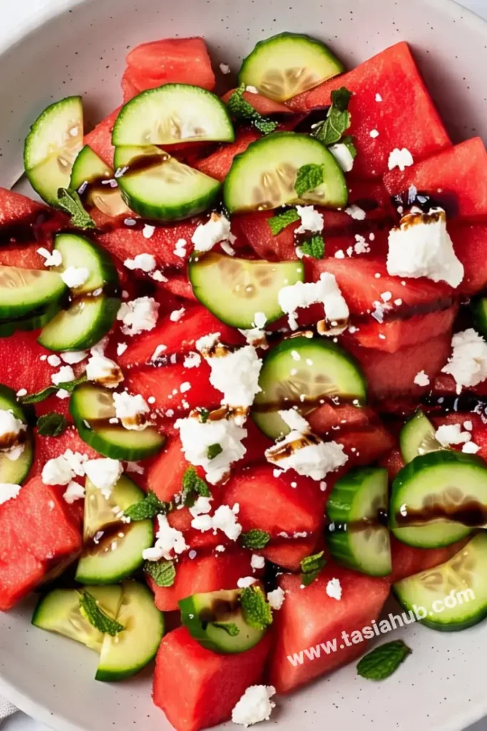 watermelon cucumber salad with feta