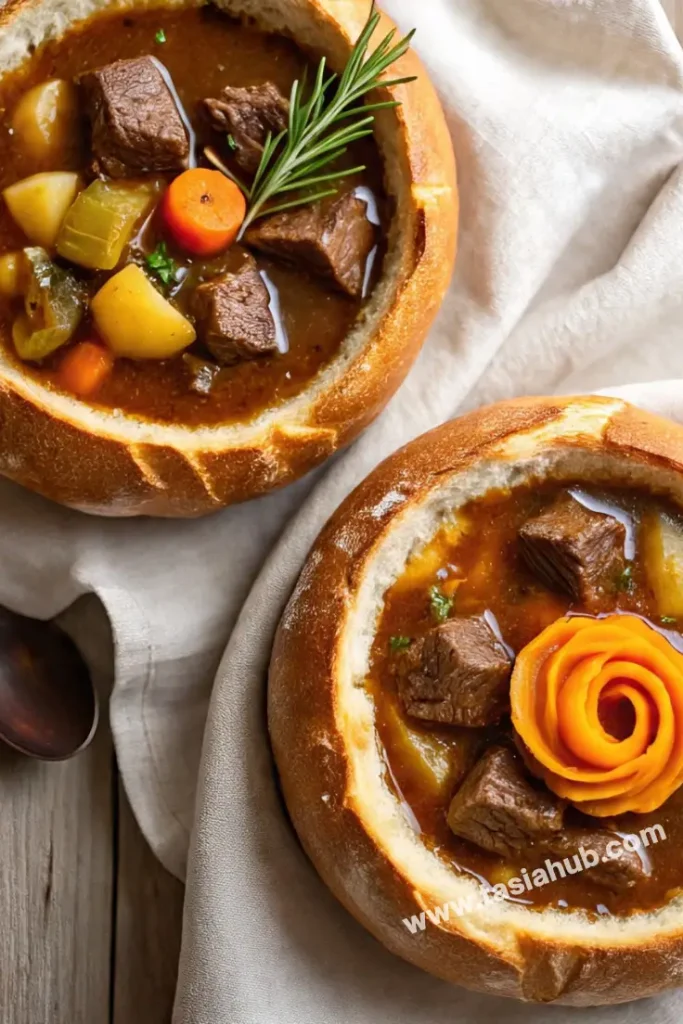 witchs cauldron beef stew in bread bowl