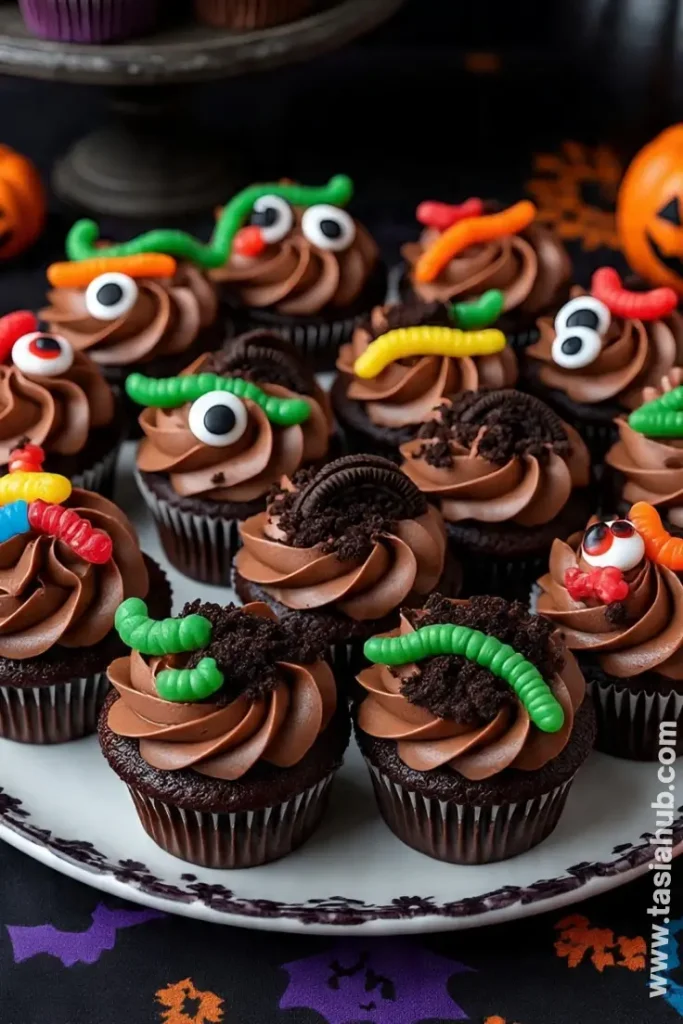 Halloween worm cupcakes 1