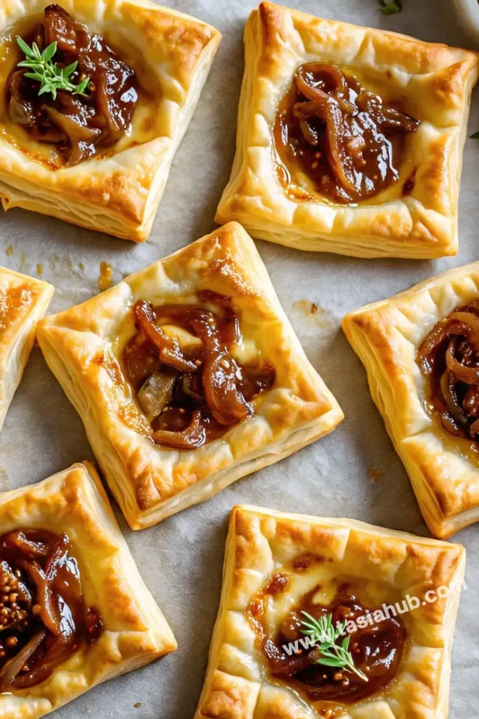 caramelized onions and fig tartlets