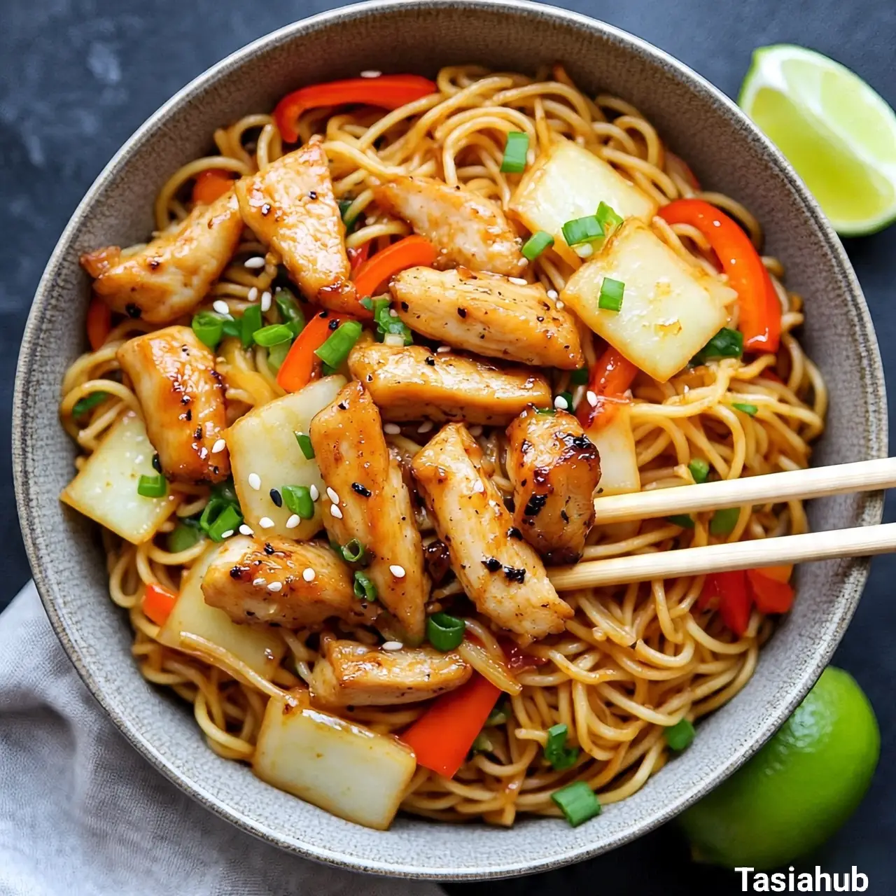 Chicken and kohlrabi stir fry