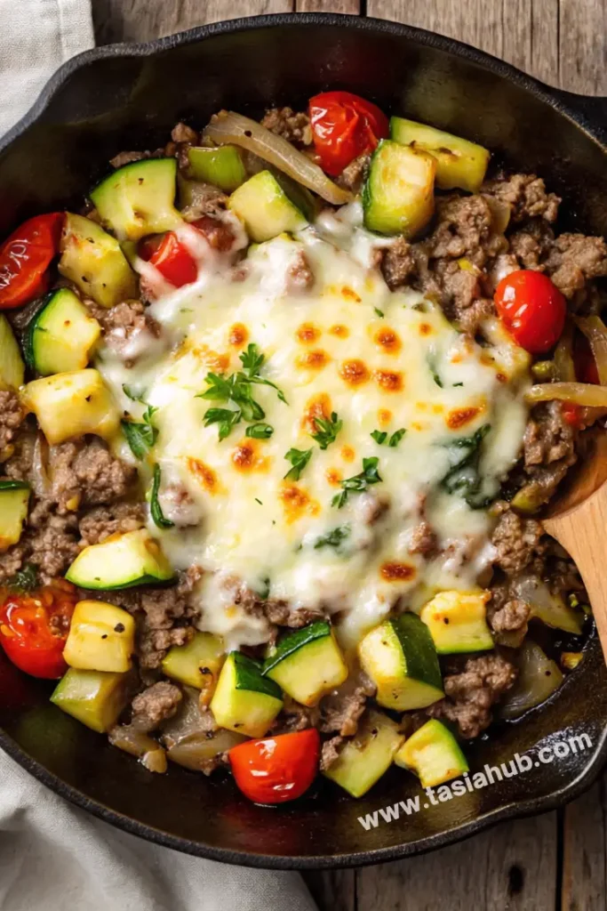 ground beef zucchini skillet 1