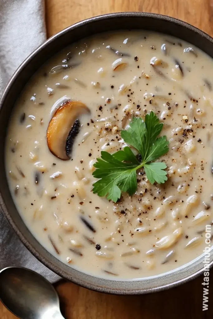 mushroom and wild rice soup 2