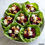 Roasted beet and walnuts salad cups
