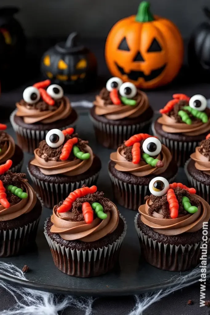 worm cupcakes