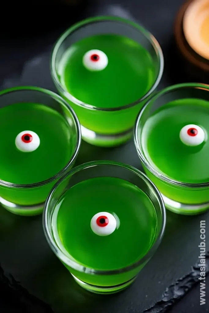 Halloween green jello shots