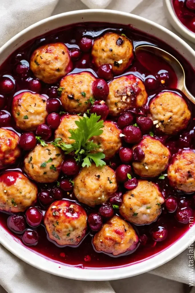 crockpot cranberry glazed turkey meatballs