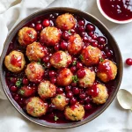 Crockpot cranberry turkey meatballs