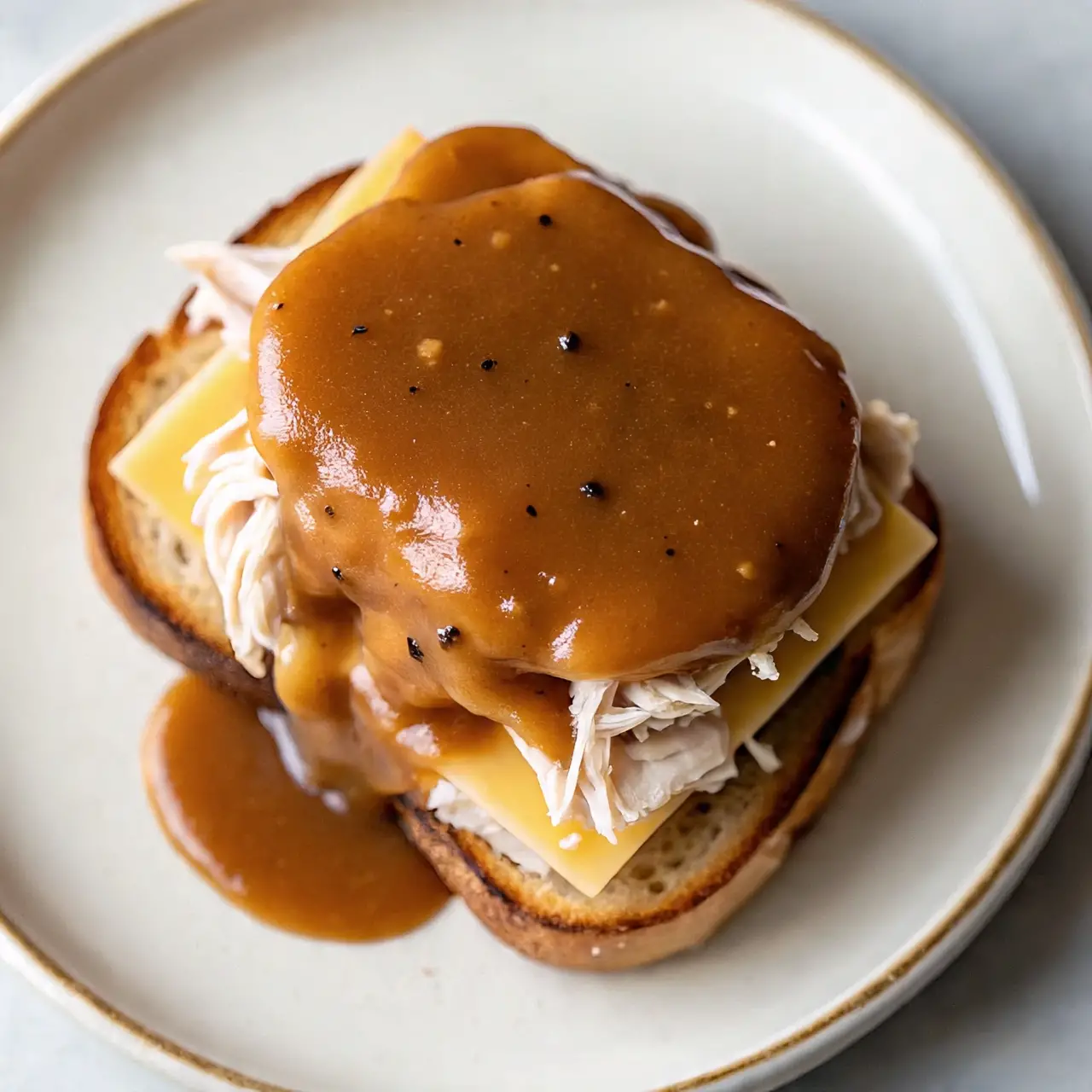 Hot turkey sandwich with gravy