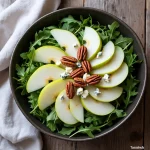 Pear blue cheese and arugula salad