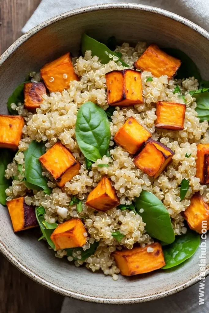 warm quinoa sweet potato salad