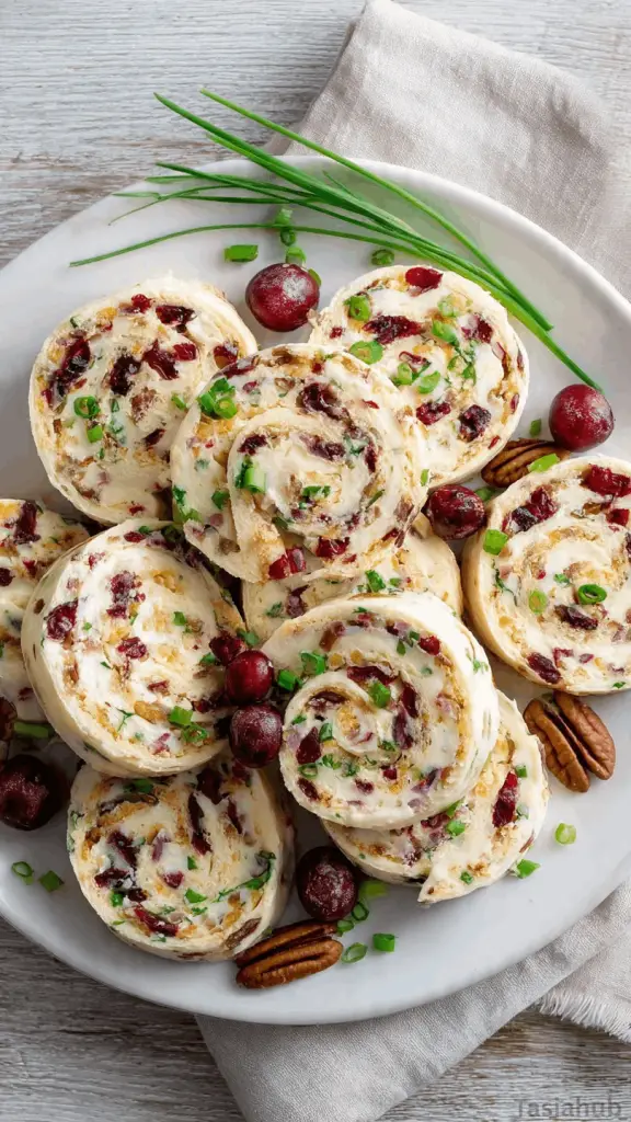 Christmas cranberry pinwheels