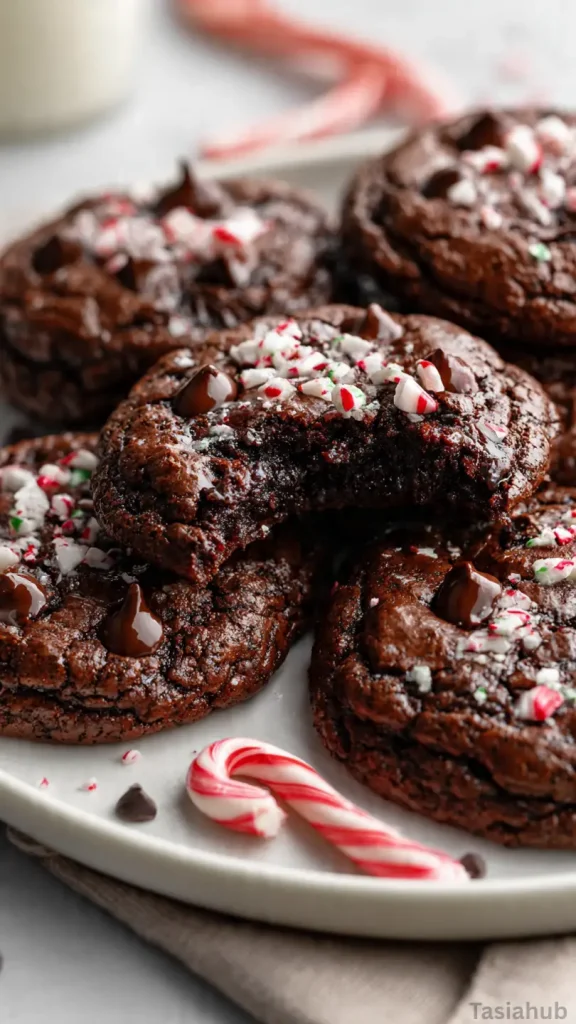 Christmas peppermint brownie cookies