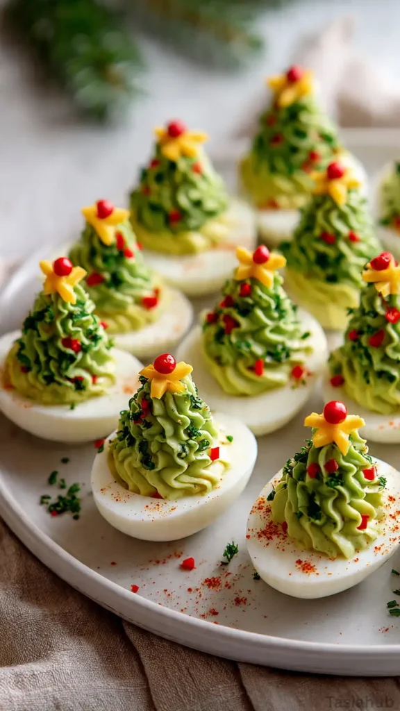 Christmas tree deviled eggs recipe