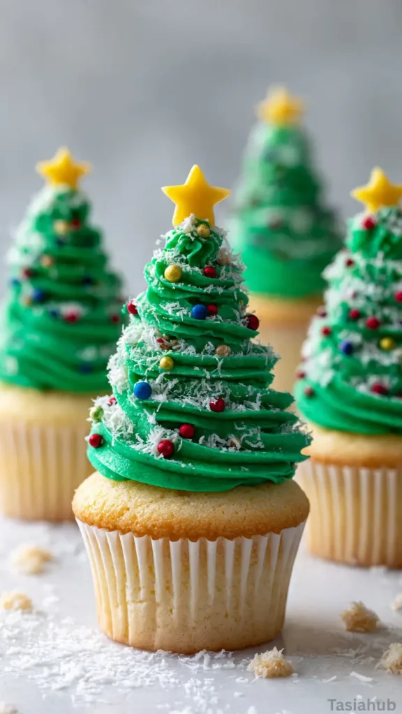 Xmas tree cupcakes