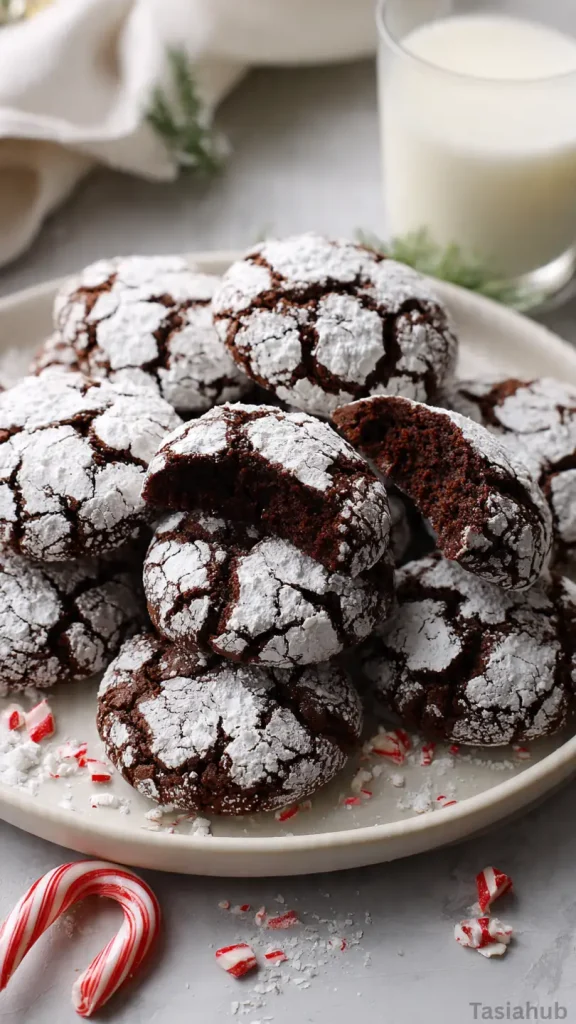 chocolate peppermint crinkle cookies recipe