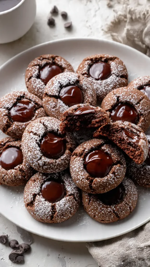 chocolate thumbprint cookies recipe