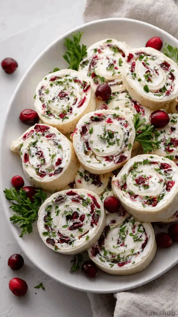 cranberry feta pinwheels recipe