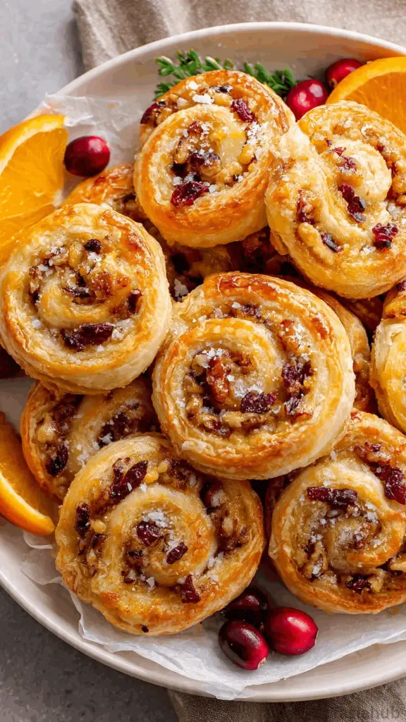 cranberry walnut pinwheels
