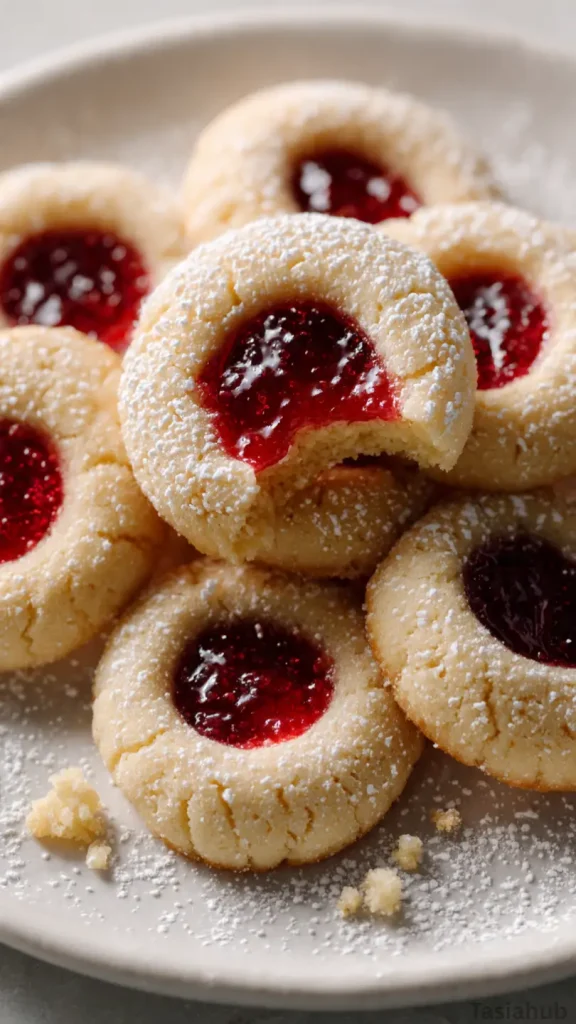 gf Christmas thumbprint cookies