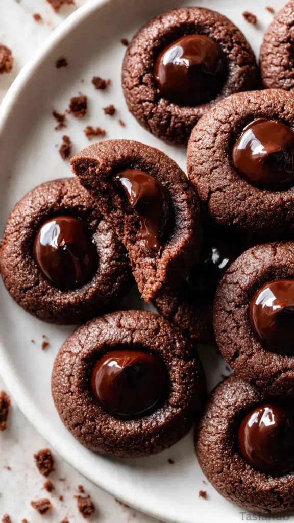 gf chocolate thumbprint Christmas cookies