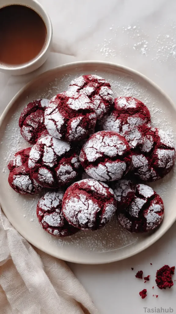 red velvet crinkle cookies