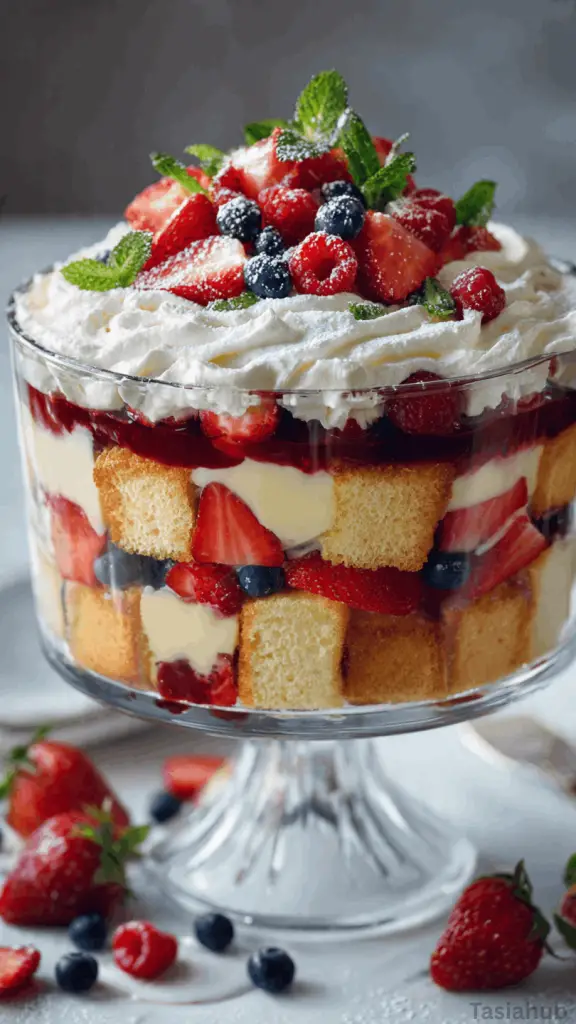 Christmas berry trifle
