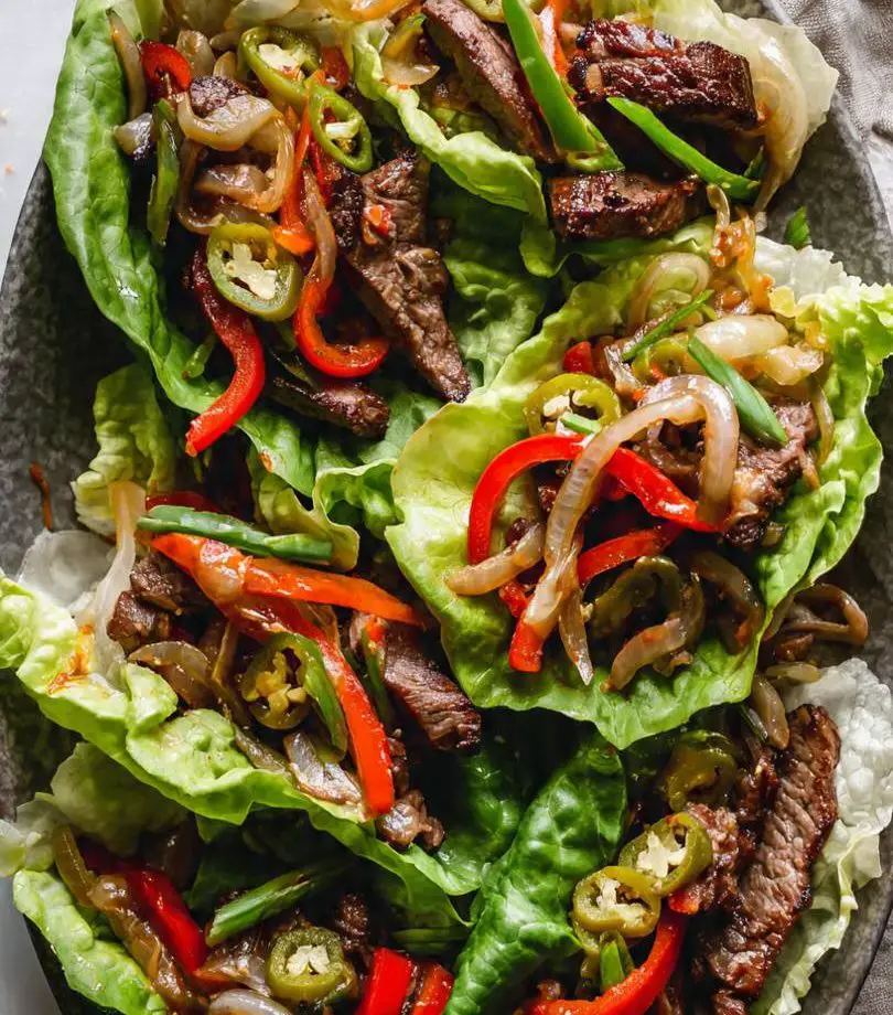 Philly cheesesteak lettuce wraps