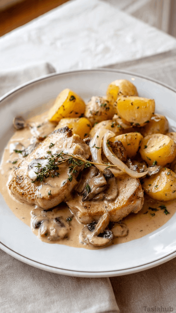 crockpot creamy pork and potatoes