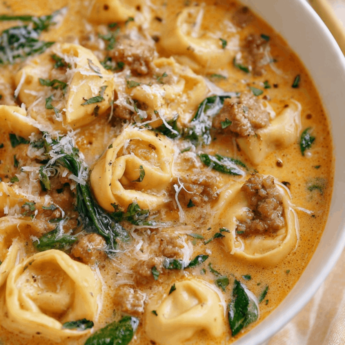 crockpot sausage and tortellini soup