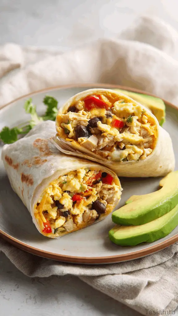 high protein breakfast burrito