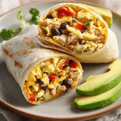 high protein breakfast burrito