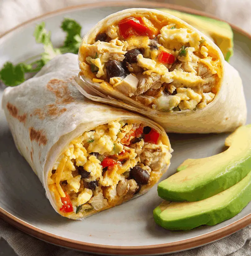high protein breakfast burrito
