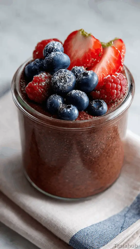 high protein chocolate chia pudding