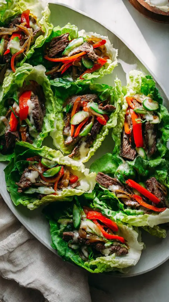keto Philly cheesesteak lettuce wraps 1