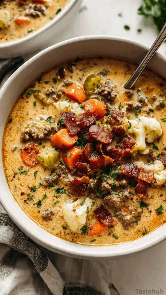 keto cheeseburger soup recipe