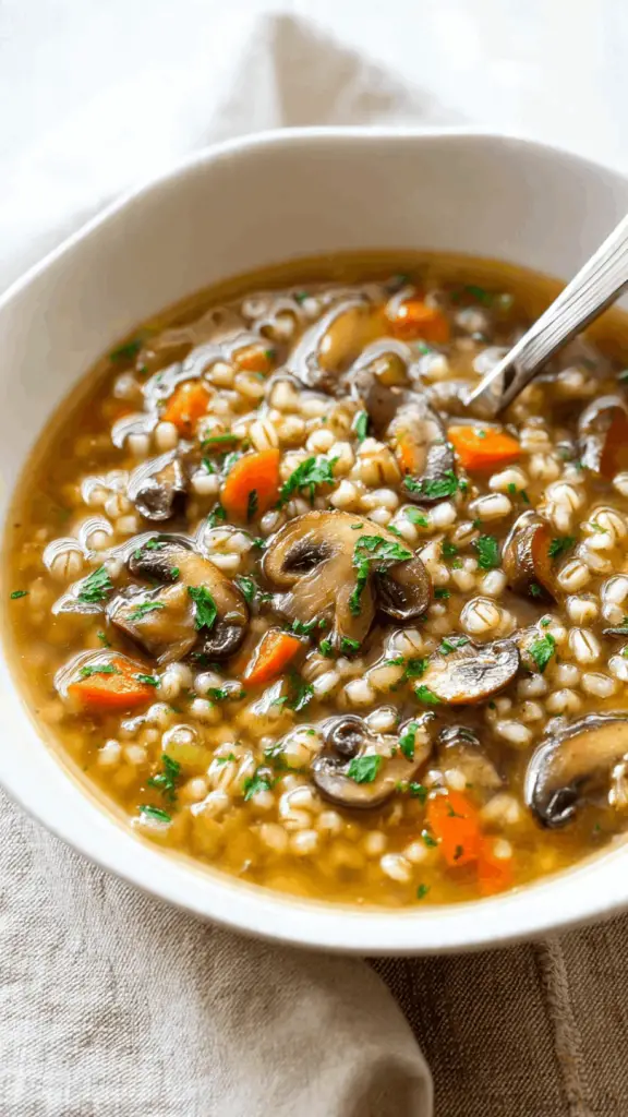 mushroom barley soup recipe