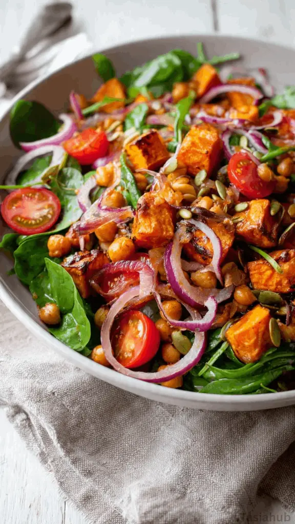roasted sweet potato and chickpea salad