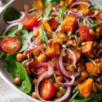 roasted sweet potato and chickpea salad