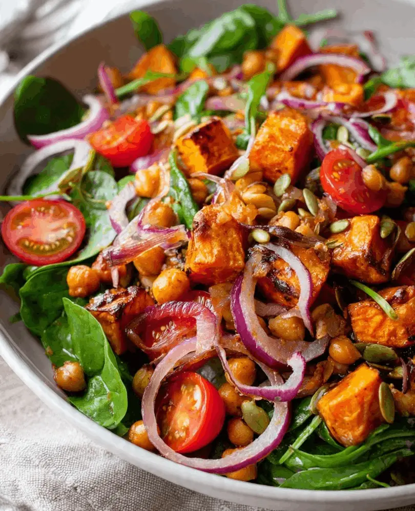 Roasted Sweet Potato and Chickpea Salad
