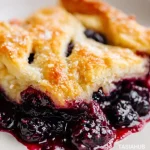Blackberry cobbler with pie crust