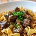 crockpot beef and nooldes with stew meat