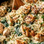 Creamy parmesan chicken and orzo