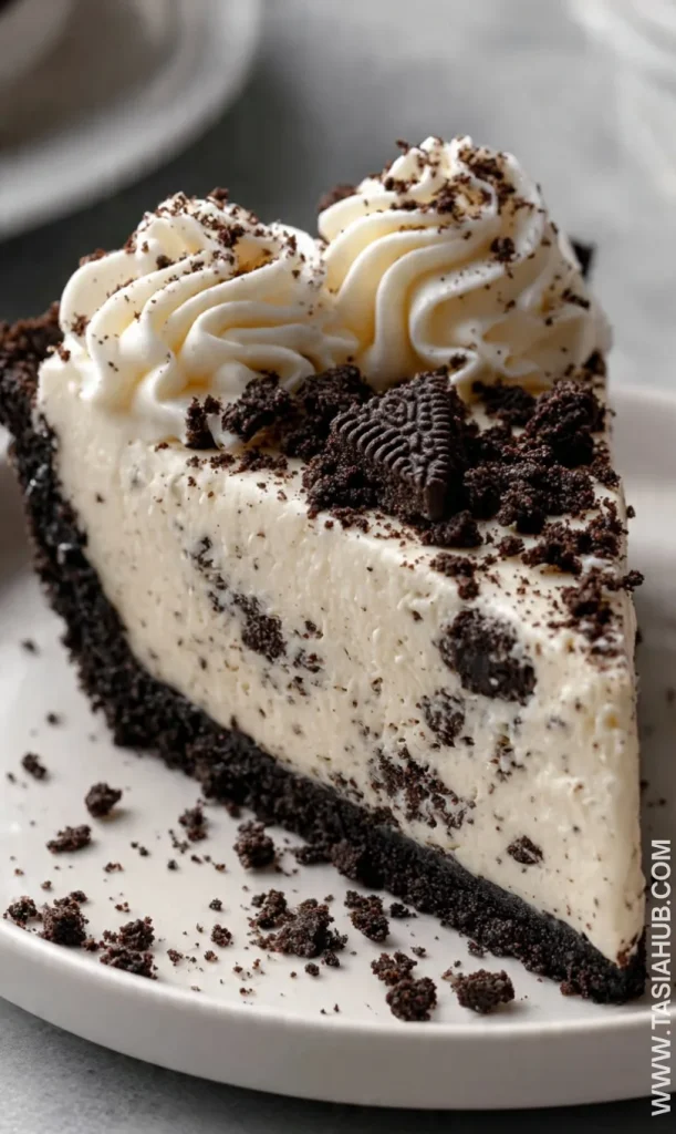 Oreo cream pie slice